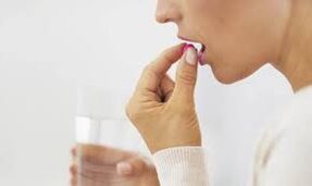 The girl took the pill